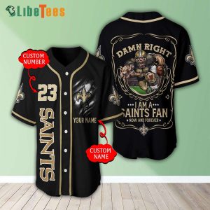 Personalized New Orleans Saints Baseball Jersey Mascot Damn Right