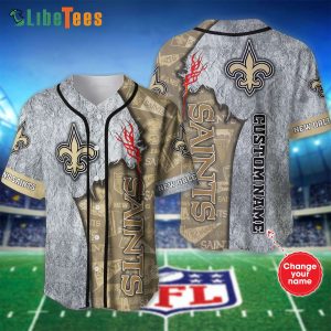 Personalized New Orleans Saints Baseball Jersey Mascot Logo