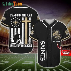 Personalized New Orleans Saints Baseball Jersey Stand For The Flag