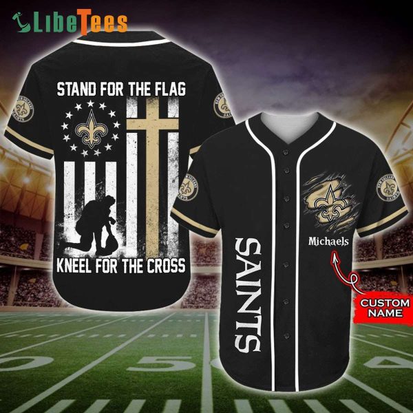 Personalized New Orleans Saints Baseball Jersey Stand For The Flag