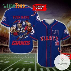 Personalized New York Giants Baseball Jersey, Fathead Mascot