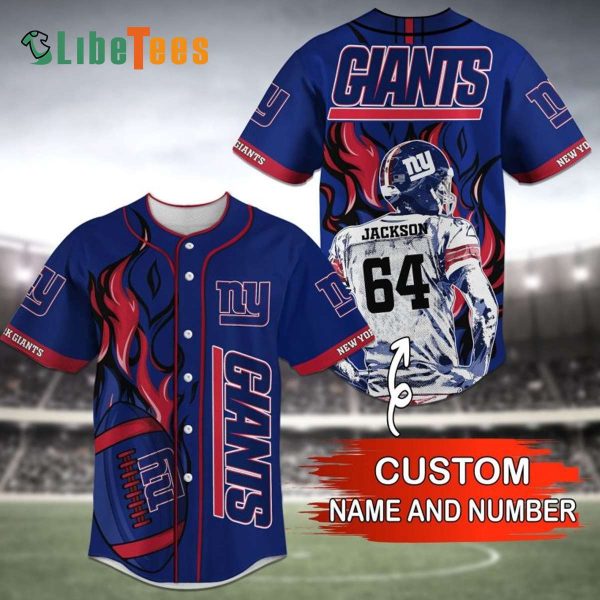 Personalized New York Giants Baseball Jersey, Fire Rugby And Player