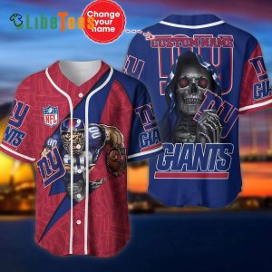 Personalized New York Giants Baseball Jersey, Mascot And Skull