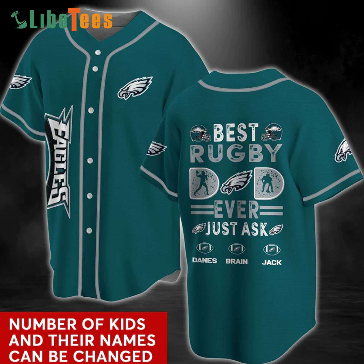 Philadelphia Eagles Personalized Name & Number NFL Dragon Baseball Shirt  Best Gift Fans