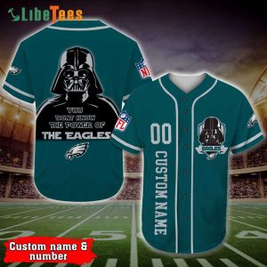 Personalized Philadelphia Eagles Baseball Jersey Darth Vader Star Wars