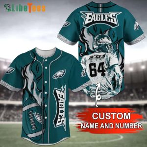 Personalized Philadelphia Eagles Baseball Jersey Fireball