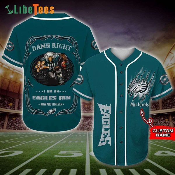 Personalized Philadelphia Eagles Baseball Jersey I Am A Philadelphia Eagles Fan Mascot