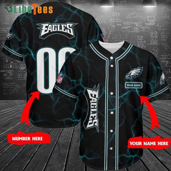 Personalized Philadelphia Eagles Baseball Jersey Lightning