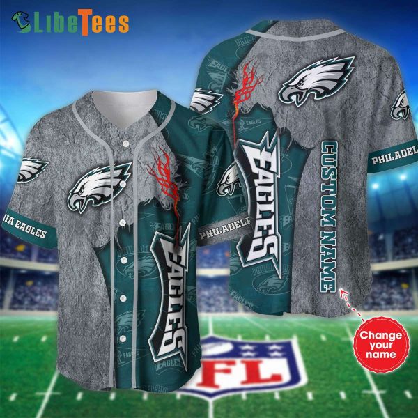 Personalized Philadelphia Eagles Baseball Jersey Mascot Logo