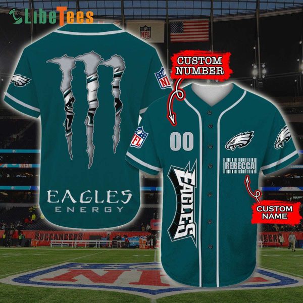 Personalized Philadelphia Eagles Baseball Jersey Monster Energy