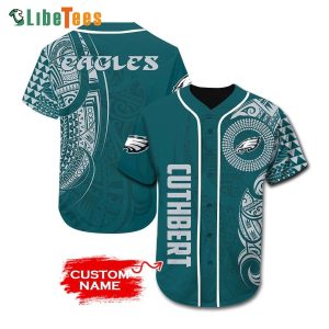 Personalized Philadelphia Eagles Baseball Jersey Tribal Pattern