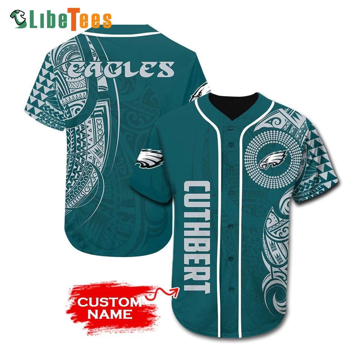 Eagles Baseball Jersey Black White Logo Pattern Custom Philadelphia Eagles  Gift - Personalized Gifts: Family, Sports, Occasions, Trending