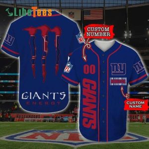 Personalzied New York Giants Baseball Jersey, Monster Energy