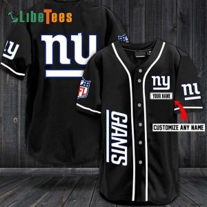 Personalzied New York Giants Baseball Jersey, Simple Black Design