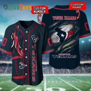 Perspnalized Houston Texans Baseball Jersey, Fire Rugby