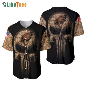 Philadelphia Eagles Baseball Jersey Camouflage Skull