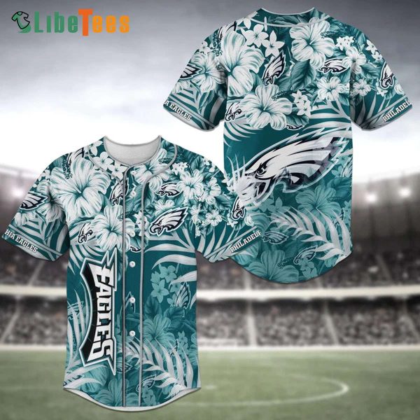 Philadelphia Eagles Baseball Jersey Flowers