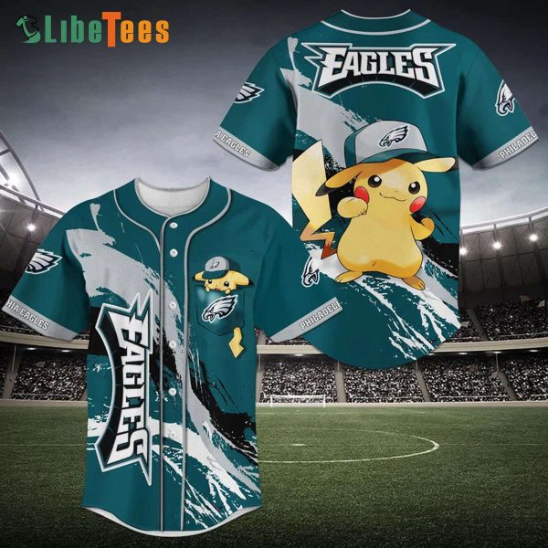 Philadelphia Eagles Baseball Jersey Pikachu