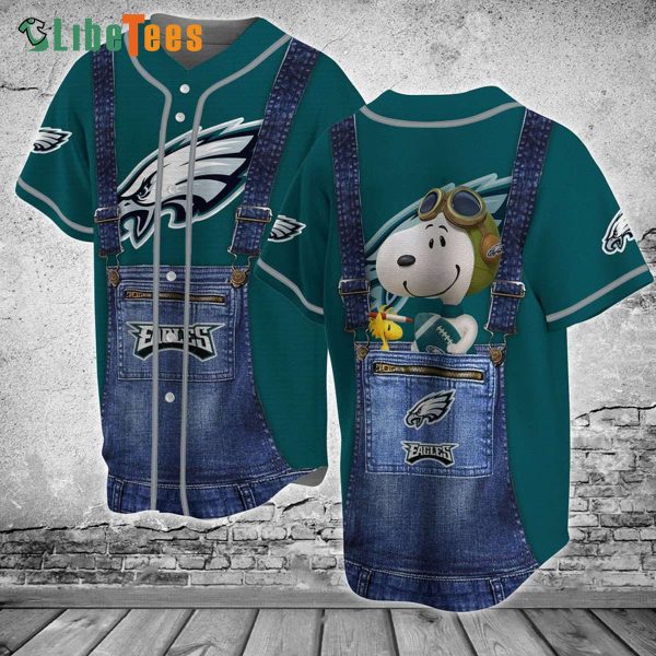 Philadelphia Eagles Baseball Jersey Snoopy