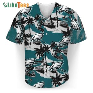 Philadelphia Eagles Baseball Jersey Tropical Patterns