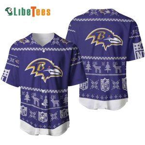 Baltimore Ravens Baseball Jersey, Christmas Pattern