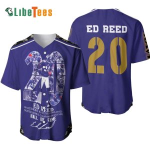Baltimore Ravens Baseball Jersey, Ed Reed 20 Hall Of Fame Best Player