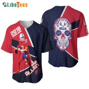 Buffalo Bills Baseball Jersey Josh Allen 2018 Rookie Card Lava Skull