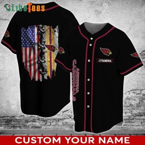 Custom Name Arizona Cardinals Baseball Jersey American Flag