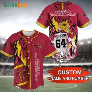 Custom Name Arizona Cardinals Baseball Jersey Burning Fire