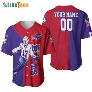 Custom Name Buffalo Bills Baseball Jersey Josh Allen 17 Player