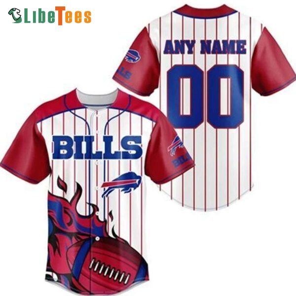 Custom Name Buffalo Bills Baseball Jersey Rugby On Fire