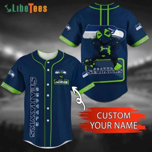 Custom Name Seattle Seahawks Baseball Jersey Spiderman