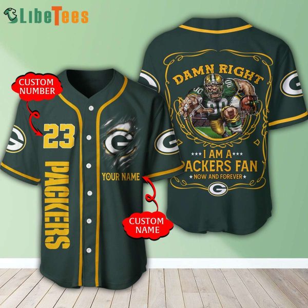 Green Bay Packers Baseball Jersey Fathead Mascot Damn Right