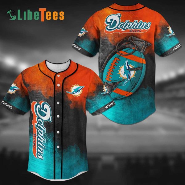 Miami Dolphins Baseball Jersey, Grenade Graphic