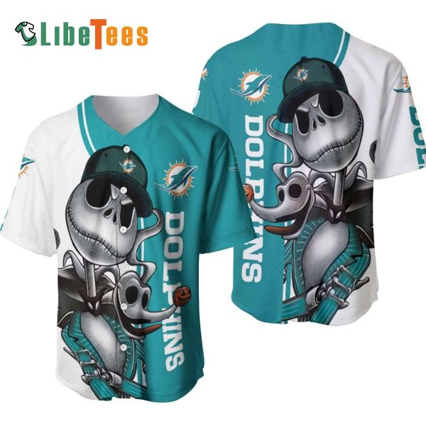 Miami Dolphins Baseball Jersey, Jack Skellington And Zero