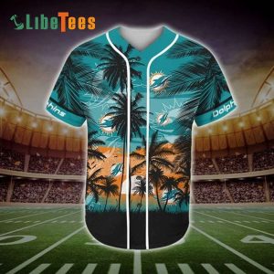 Miami Dolphins Baseball Jersey, Palm Tropical