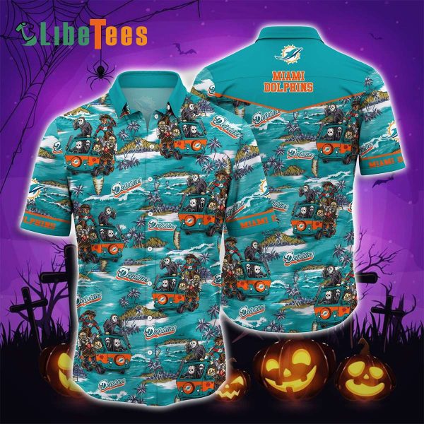 Miami Dolphins Hawaiian Shirt, Killer Team, Button Down Hawaiian Shirt