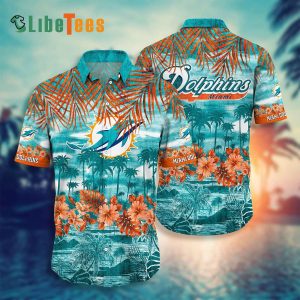 Miami Dolphins Hawaiian Shirt, Tropical Graphic, Hawaiian Style Shirt