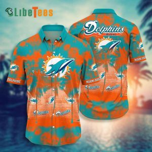 Miami Dolphins Hawaiian Shirt, Tropical Team Color Graphic, Unique Hawaiian Shirt