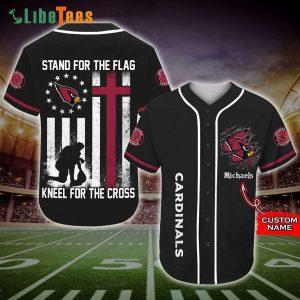 Personalized Arizona Cardinals Baseball Jersey Stand For The Flag