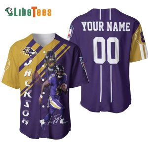 Personalized Baltimore Ravens Baseball Jersey, Lamar Jackson