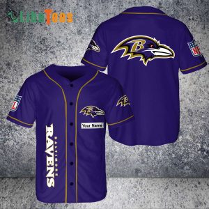 Personalized Baltimore Ravens Baseball Jersey, Simple Purple Design