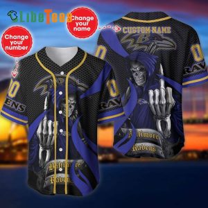 Personalized Baltimore Ravens Baseball Jersey, The Grim Reaper