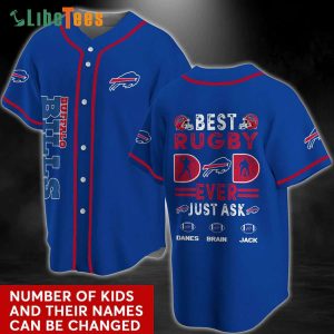 Personalized Buffalo Bills Baseball Jersey Best Rugby Dad Ever
