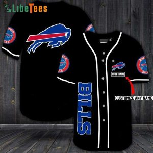 Personalized Buffalo Bills Baseball Jersey Black Symbol