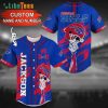 Personalized Buffalo Bills Baseball Jersey Holding Helmet