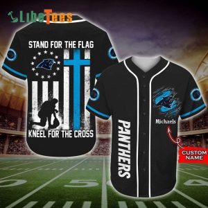 Personalized Carolina Panthers Baseball Jersey, Stand For The Flag