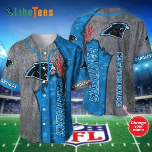 Personalized Carolina Panthers Baseball Jersey, Unique Team Color Design