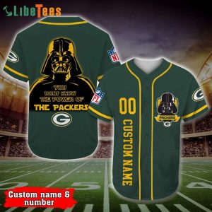 Personalized Green Bay Packers Baseball Jersey Darth Vader Star Wars