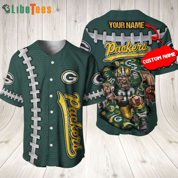 Personalized Green Bay Packers Baseball Jersey Mascot And Logo Graphic